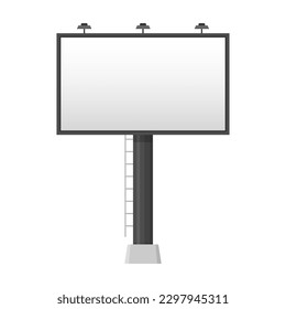 Billboard blank set. Empty billboard isolated on white background. City outdoor blank banner large format for advertise media. Outdoor advertising poster template. Empty bill board for ad media