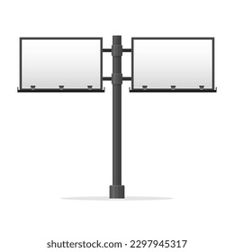 Billboard blank set. Empty billboard isolated on white background. City outdoor blank banner large format for advertise media. Outdoor advertising poster template. Empty bill board for ad media
