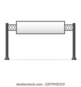 Billboard blank set. Empty billboard isolated on white background. City outdoor blank banner large format for advertise media. Outdoor advertising poster template. Empty bill board for ad media