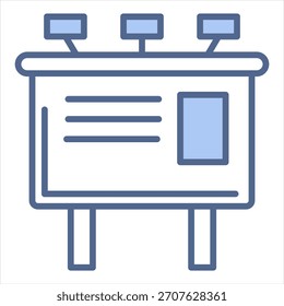 Ilustración vectorial del icono azul de la cartelera