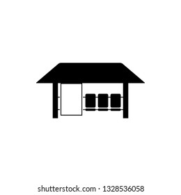 billboard in bus stop icon. Element of advertising billboard icon. Premium quality graphic design icon. Signs and symbols collection icon for websites, web design