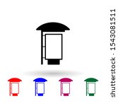 billboard in bus stop multi color icon. Simple glyph, flat vector of Billboards icons for ui and ux, website or mobile application