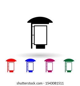 billboard in bus stop multi color icon. Simple glyph, flat vector of Billboards icons for ui and ux, website or mobile application
