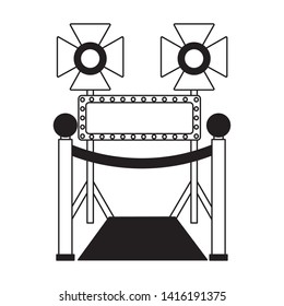 billboard carpet lights cinema movie vector illustration 