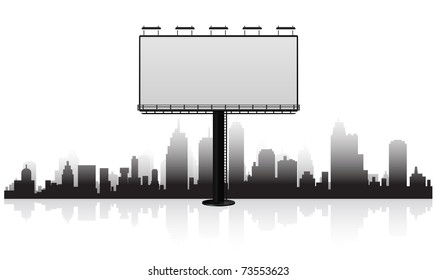 billboard with city