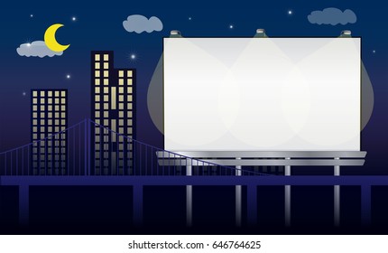 The billboard in city at night