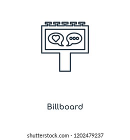 Billboard concept line icon. Linear Billboard concept outline symbol design. This simple element illustration can be used for web and mobile UI/UX.