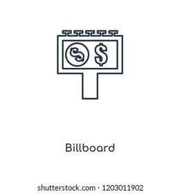 Billboard concept line icon. Linear Billboard concept outline symbol design. This simple element illustration can be used for web and mobile UI/UX.