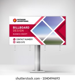 Billboard design, banner layout for outdoor advertising, template for photo and text. Creative graphic background for the exhibition, presentation stand.