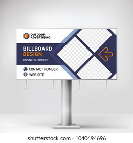 Billboard Design, Banner Layout For Outdoor Advertising, Template For Photo And Text. Creative Graphic Background For The Exhibition, Presentation Stand.