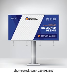 
Billboard design, banner for outdoor advertising, stand for photo and text, modern geometric style.