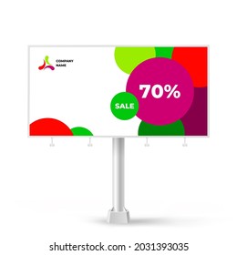 Billboard design, creative background for outdoor advertising, exhibition stand for placing photos and text