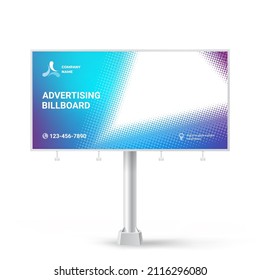 Billboard design, creative background for outdoor advertising, exhibition stand for placing photos and text