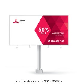 Billboard design, creative geometric background for outdoor advertising, exhibition stand for placing photos and text