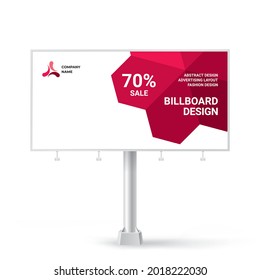 Billboard design, creative geometric background for outdoor advertising, exhibition stand for placing photos and text