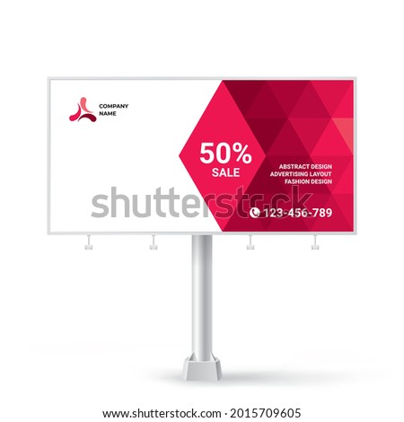 Billboard design, creative geometric background for outdoor advertising, exhibition stand for placing photos and text