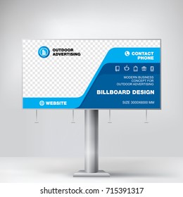 Billboard design, graphic template for placement advertising, ready layout for photos and text, vector background