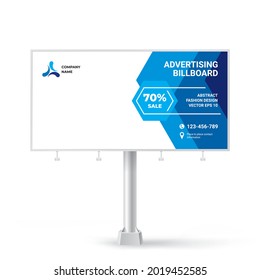 Billboard design, modern banner for outdoor advertising, creative concept, blue background vector