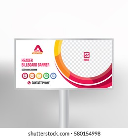Billboard design, multipurpose banner template for posting photos and text, graphic background vector