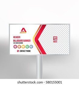 Billboard design, multipurpose banner template for posting photos and text, graphic background vector