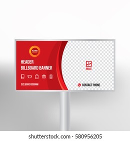 Billboard design, multipurpose banner template for posting photos and text, graphic background vector