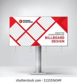 Billboard design, outdoor advertising template, layout banner for photo and text placement, creative concept.