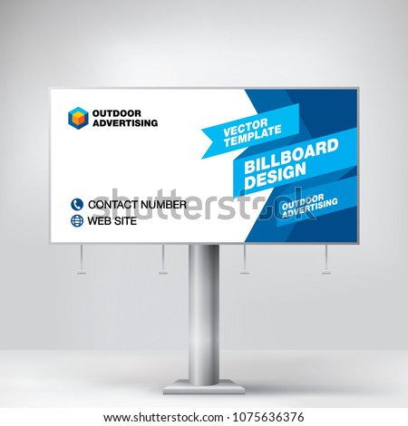 Billboard design, template banner for outdoor advertising, posting photos and text. Modern business concept. Creative background