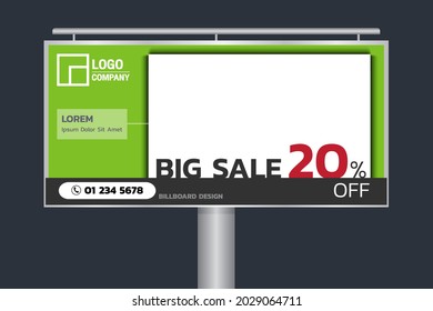 Diseño de cartón, banner creativo de plantilla para publicidad exterior de bienes y servicios, con diseño cuadrado de línea. Tema verde. Ilustración vectorial.