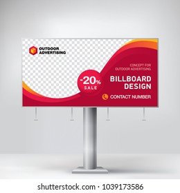 Billboard design, template for outdoor advertising, posting photos and text. Modern business concept. Creative background in EPS 10 format