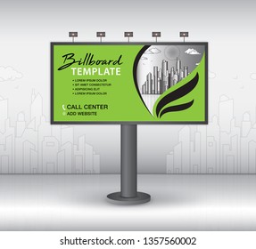 Billboard design vector, banner template, advertisement, Realistic construction for outdoor advertising on city background, business brochure flyer, creative background