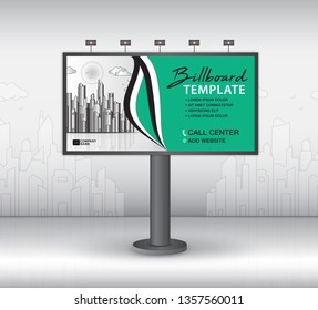 Billboard design vector, banner template, advertisement, Realistic construction for outdoor advertising on city background, business brochure flyer, creative background