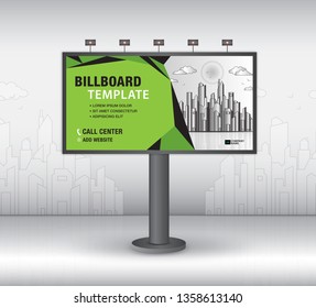 Billboard design vector, banner template, advertisement, Realistic construction for outdoor advertising on city background, business brochure flyer, creative background