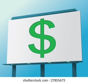 Billboard with dollar symbol