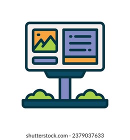 mit Plakatbrett gefülltes Farbsymbol. Vektorsymbol für Ihre Website, Ihr Handy, Ihre Präsentation und Ihr Logo-Design.