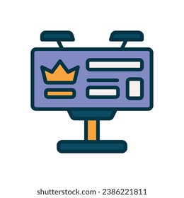 mit Plakatbrett gefülltes Farbsymbol. Vektorsymbol für Ihre Website, Ihr Handy, Ihre Präsentation und Ihr Logo-Design.