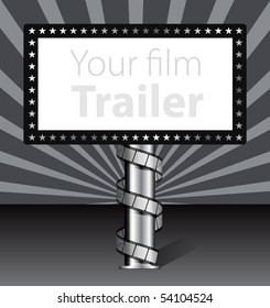 Billboard with film strip illustration