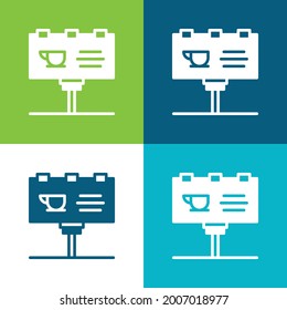 Billboard Flat four color minimal icon set