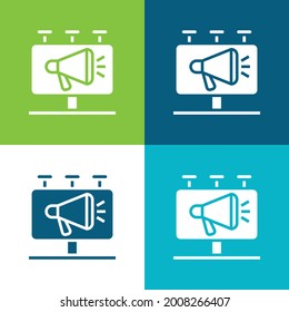 Billboard Flat four color minimal icon set