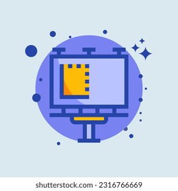 Billboard flat illustration. Advertisement signs vector illustration.