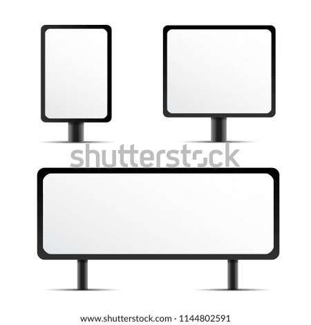 Billboard flat set of different perspectives advertising construction – stock vector