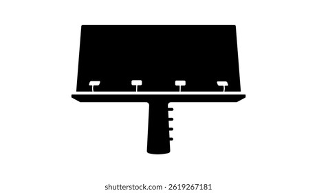 Billboard front view, black isolated silhouette