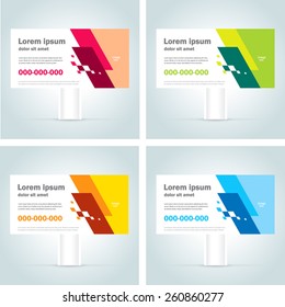 Billboard Geometric Abstract Stripes Design Template Set