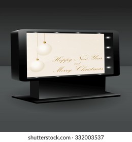 Billboard. Happy New Year. Background. Vector illustration