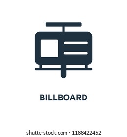 Billboard icon. Black filled vector illustration. Billboard symbol on white background. Can be used in web and mobile.