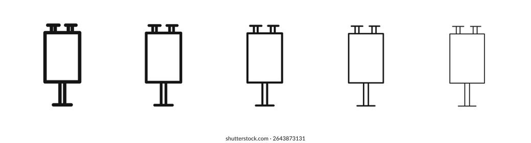 Reklametafel-Symbol schwarz-weißes Vektorzeichen