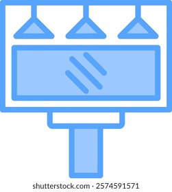 Billboard Icon blue Vector Illustration