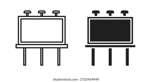 Conjunto de concepto de icono de valla publicitaria. Colección de íconos simple