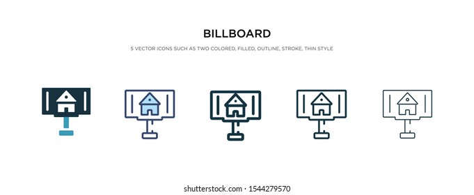 billboard icon in different style vector illustration. two colored and black billboard vector icons designed in filled, outline, line and stroke style can be used for web, mobile, ui