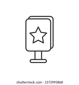 Billboard icon in flat style. Citylight display vector illustration on white isolated background. Banner placard business concept.