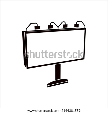 Billboard Icon, Hoarding Icon, Billing Board Outdoor Advertising Structure Vector Art Illustration
